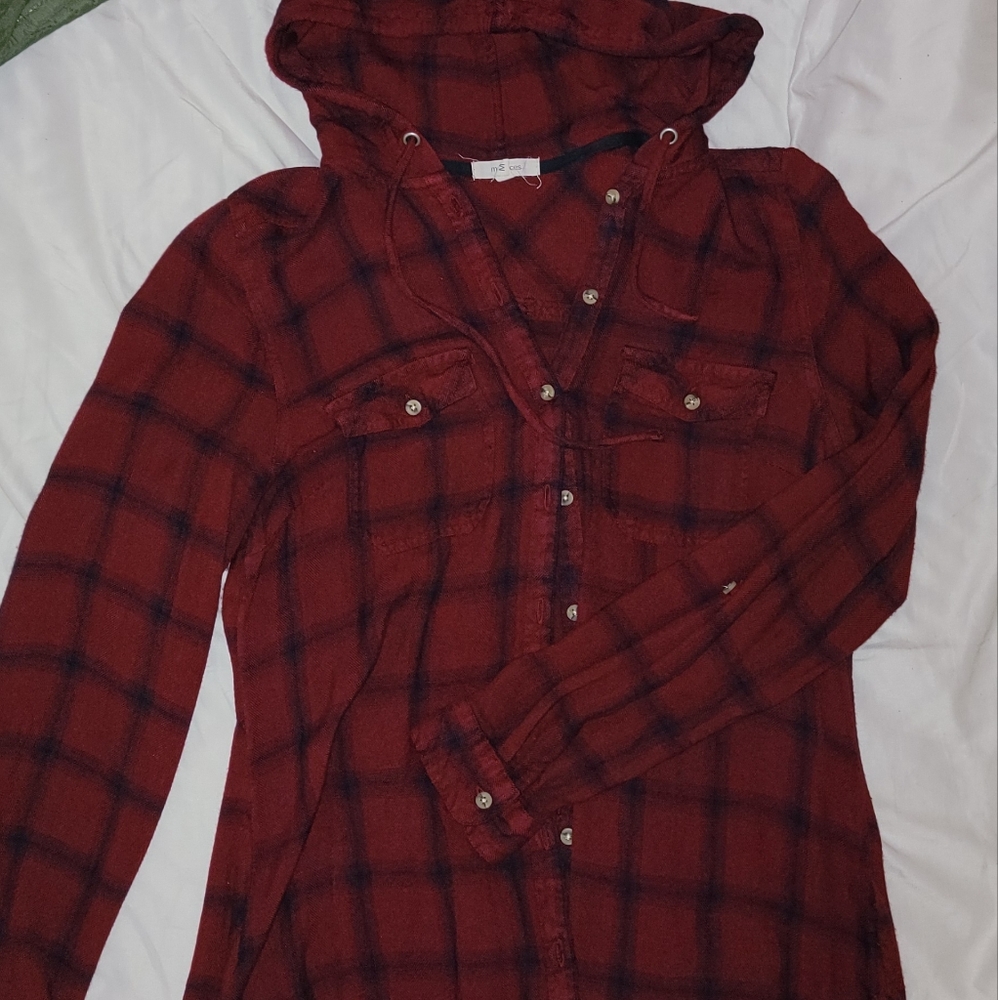 Hooded button up